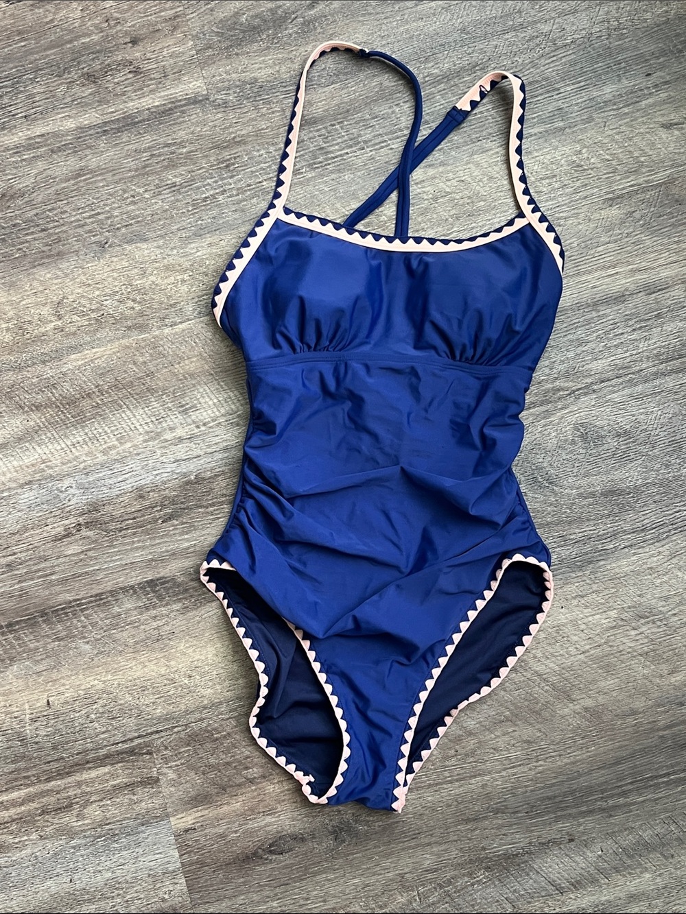 Eomenie Blue One Piece Womens Bathing Suit, NWT size Small 🔴